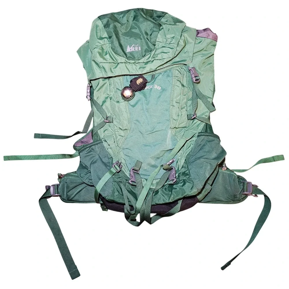 REI Passage 38 Youth Scouting Backpack Green Hiking Camping Hydration Overnight
